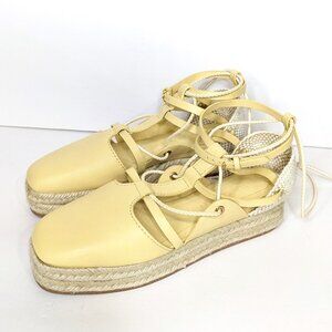 Ulla Johnson Imani Espadrilles Womens 37 Butter Yellow Flatform Casual Shoes
